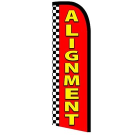 Vista Products ALIGNMENT (Red/Checkered) Premium Windless Polyknit Feather Flag (3 x 11.5 feet)