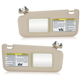 Left Driver Side Sun Visor Fit for Toyota RAV4 (Roof with Light) 2006 2007 2008 2009 2010 2011 2012 2013, Replaces for 74320-42501-B2, Gray