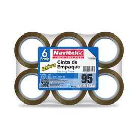 Cinta Adhesiva para Empaque Canela Navitek 48mm x 50m (Six Pack)