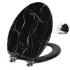 Angel Shield Marble Toilet Seat Durable Molded Wood with Quiet