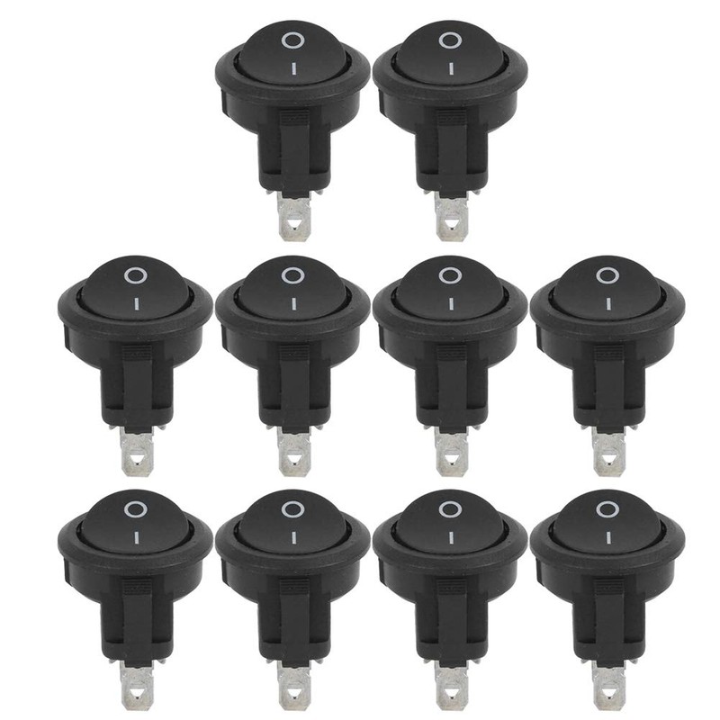 10-Piece Rocker Switch 3-Pin 2-Position Round Boat Rocker Switch 23