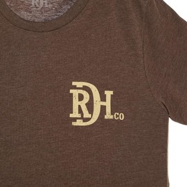 Red Dirt Hat Company Mens Brown Tooled Leather Short Sleeve Tee Brown M