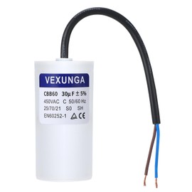 VEXUNGA Capacitor 30uF 450V Starting Capacitor 30µF AC Motor Capacitor CBB60 SH 30 MFD 450VAC Capacitors 45x93MM 50/60Hz with Cable