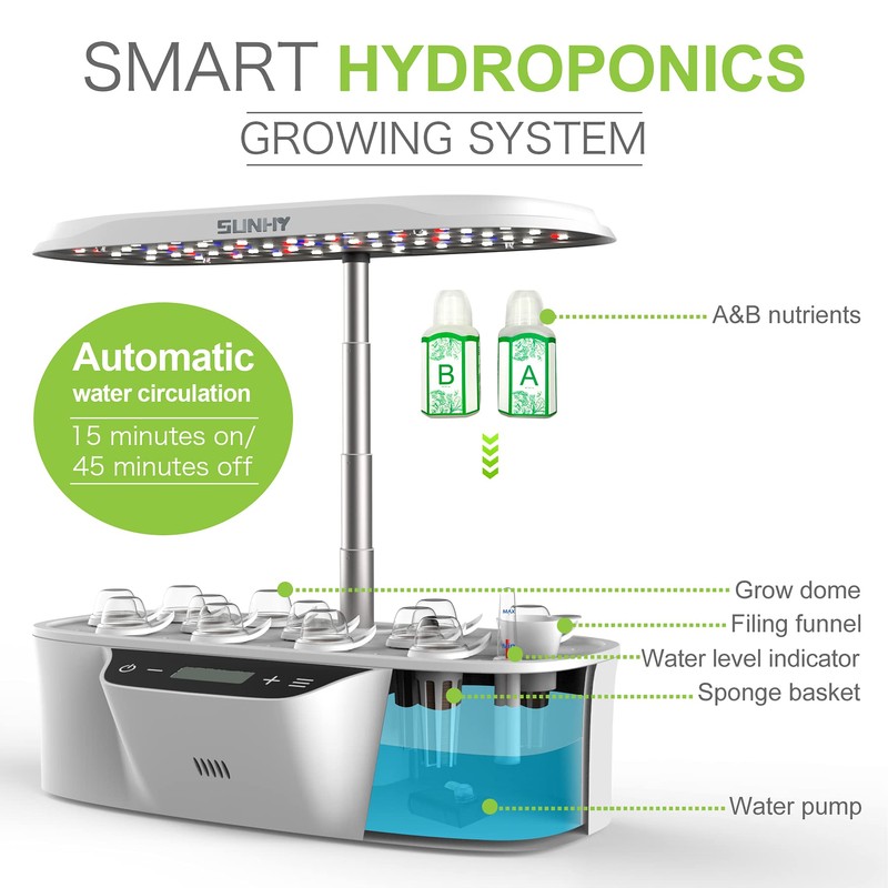 SUNHY Hydroponics Growing System, Indoor Hydroponic Garden Hydroponic Grow Kit