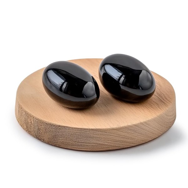 SigMntun SigMntun Polished Obsidian Crystal Stones - 2 Pieces 1.2