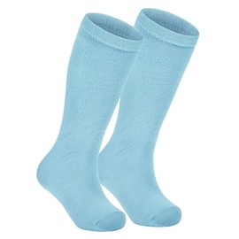 Girls Softball Knee High Socks for Toddler Boys Soft Long Tube Baseball Sock Youth Kids Soccer Uniform Socks 1 Pair Solid Light Blue 3-6 Years