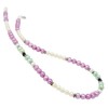 Colourful Necklace Freshwater Pearls Multicoloured Pink Light Green Cream White
