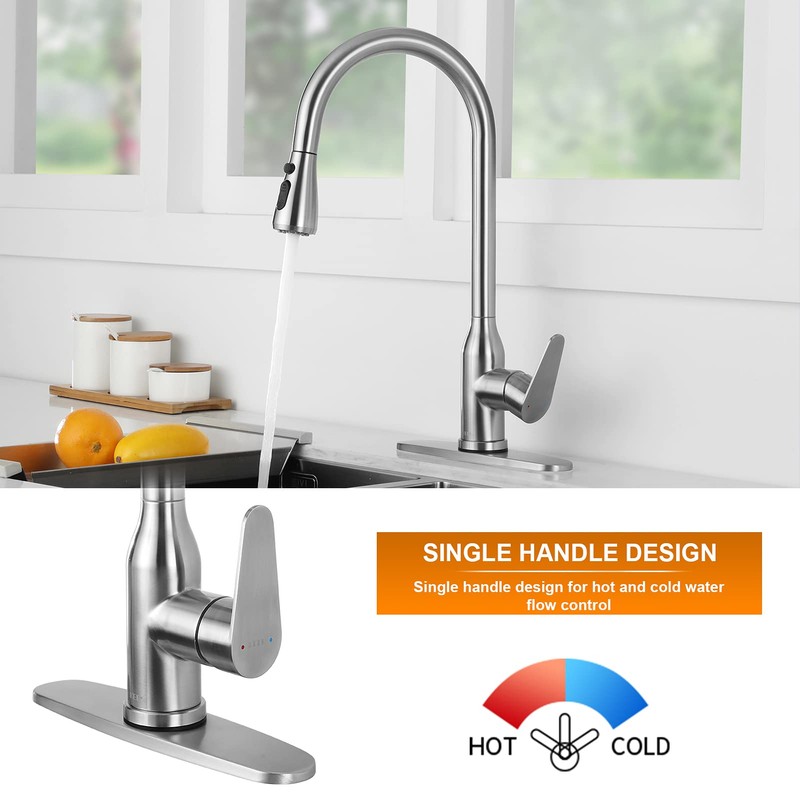 Touch Kitchen Faucet,KEER Smart Kitchen Sink Faucet with Pull Down