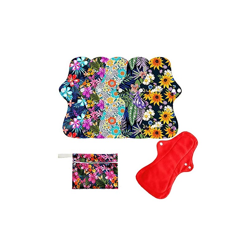 Juego de 6 almohadillas para orejas menstruales reutilizables e impermeables,