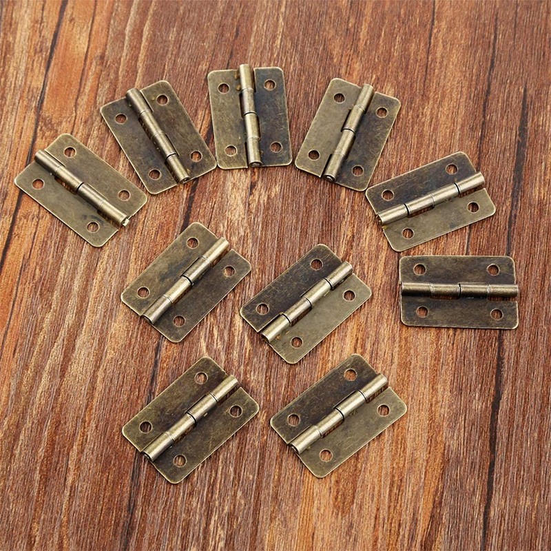 Small Mini Hinges, 50 Packs Cabinet Drawer Door Chest Butt