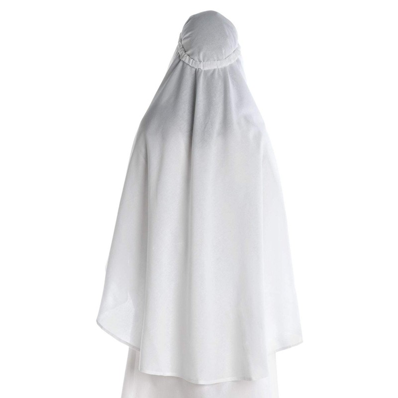 HEMAD Medieval Veil Bird Cotton White Black Garment LARP, White