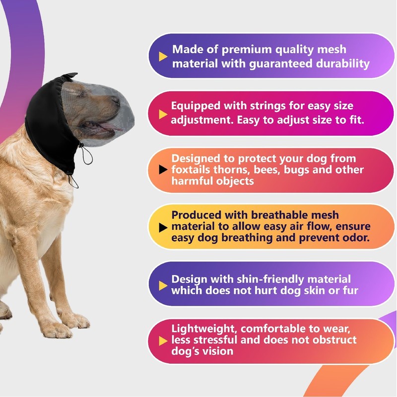 Field Guard Dog Head Net Mesh Protector Dog Face Guard