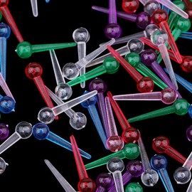 100pcs Assorted Color Plastic Sequin Pins Safety Push Pins Thumbtacks for DIY Christmas Craft Handmade Beaded Foam Balls Ornaments Accessories