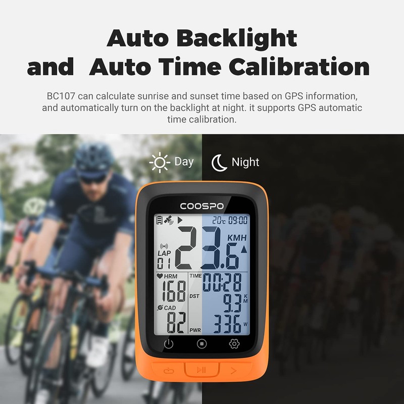 COOSPO Bike Computer GPS Wireless, ANT+ Cycling Computer GPS with