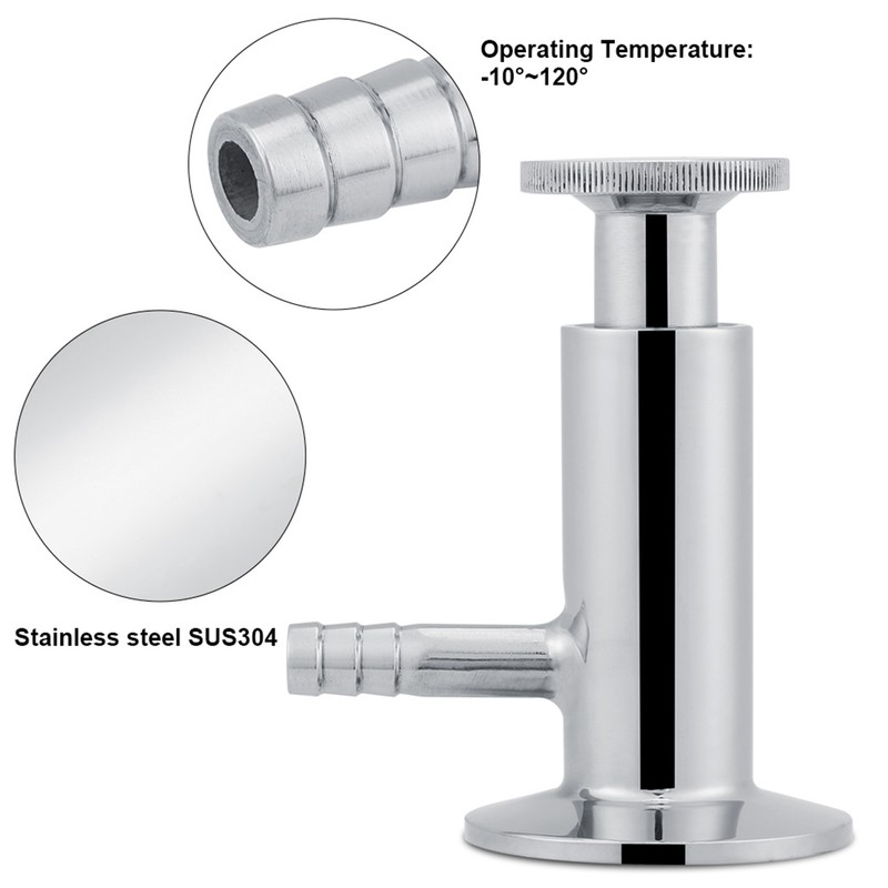 1pc 2inch(50.5mm) Ferrule Sanitary Stainless Steel SUS304 Sampling Valve