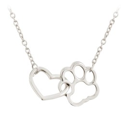 ShiQiao Spl Dog Pet Memorial Gifts for Women Paw Print Necklace Silver Pendant for Daughter Sister Best Friend Birthday Christmas Gifts for Girls