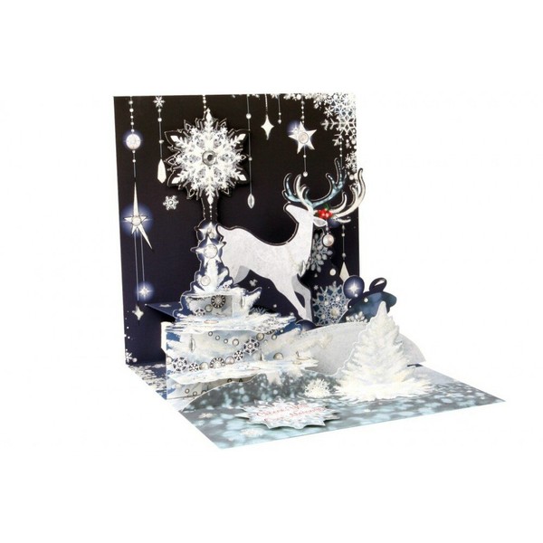 3D Greeting Card Christmas Card - REINDEER SILHOUETTE