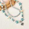 Boho Beaded Necklaces for Women Heart Pendant Necklace Bohemian Layered