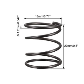 TA-VIGOR 10Pcs Compressed Spring, 1.2mm Wire Dia, 18mm OD, 20mm Free Length Dual Extended Durable Dual Hook Tension Spring for Furniture Screen Doors Repair Projects
