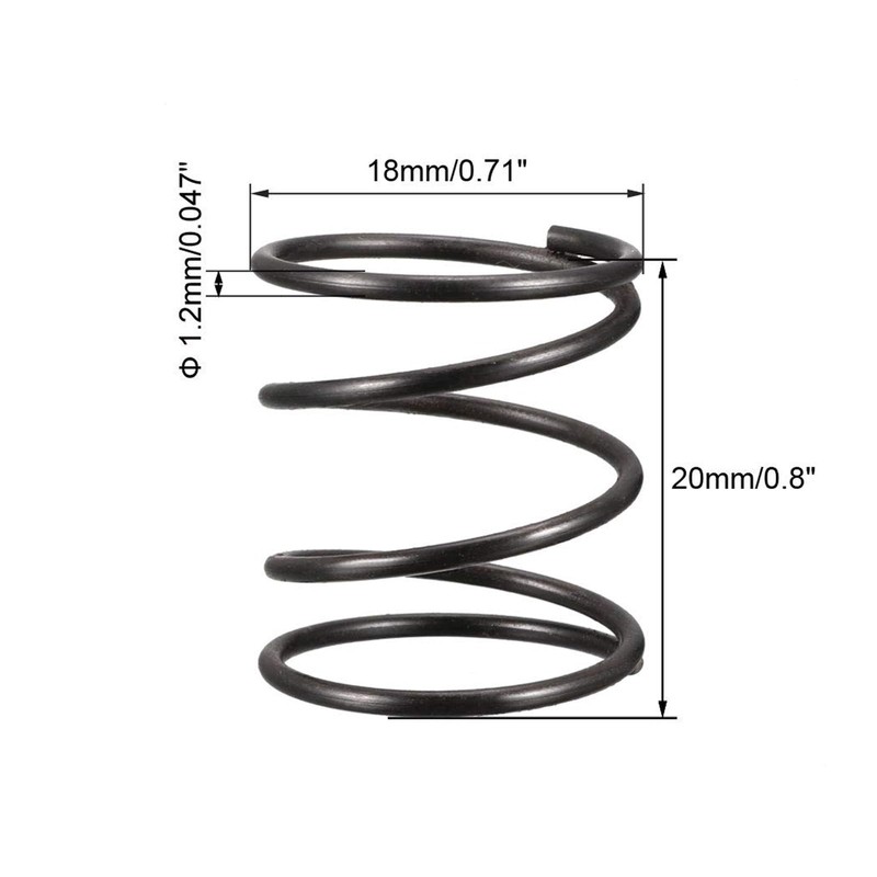 TA-VIGOR 10Pcs Compressed Spring, 1.2mm Wire Dia, 18mm OD, 20mm