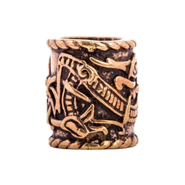 Windalf Large Hair Bead Ragona Diameter 10 mm Beard Hair Accessory Dragon Jewellery High-Quality Bronze, Bronze