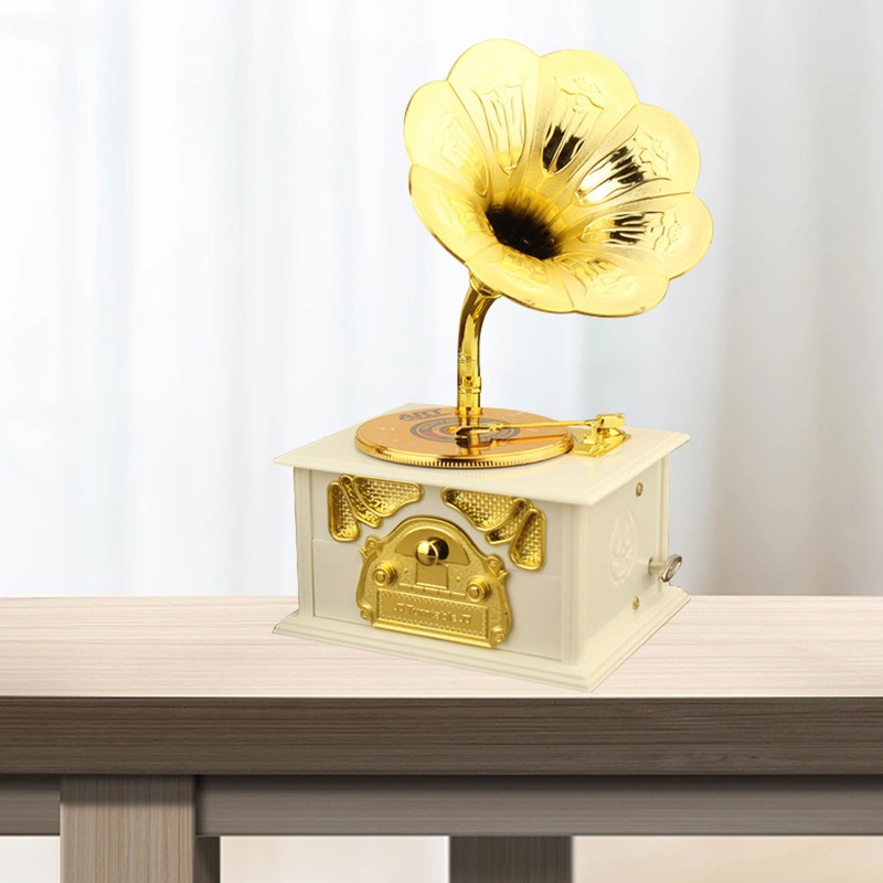 Retro Gramophone Music Box Classic Phonograph Shape Music Box for