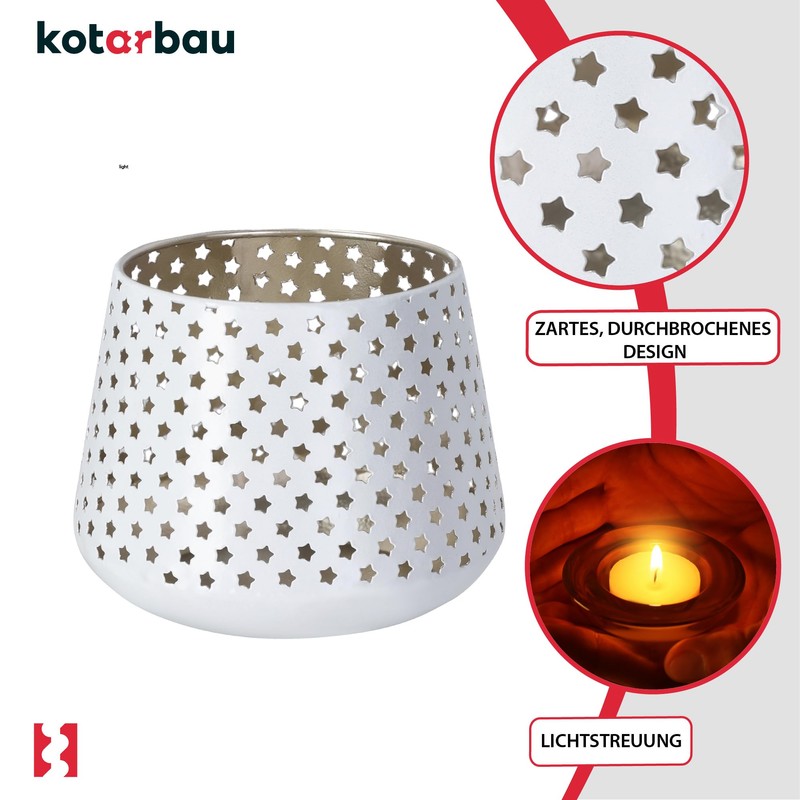 KOTARBAU Lantern Stars Metal White Diameter 8 cm Height 9