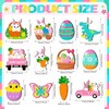 24 Wooden Bunny Easter Pendants with String, 8 cm Eggs,