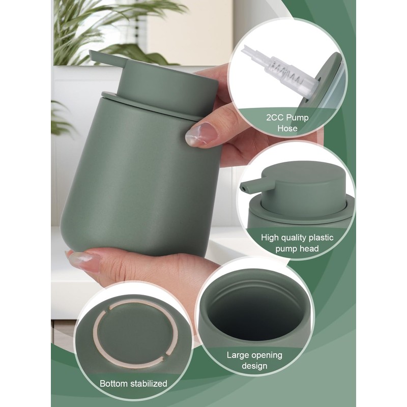 INGOFIN Ceramic Lotion Dispenser - 12oz Refillable Hand Soap Dispenser