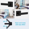Estmoon 4 Pack Passage Door Knobs - Black Door Handle