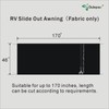 Dulepax-RV Slide Out Awning Fabric Replacement-(46" x 170", Black- Fabric