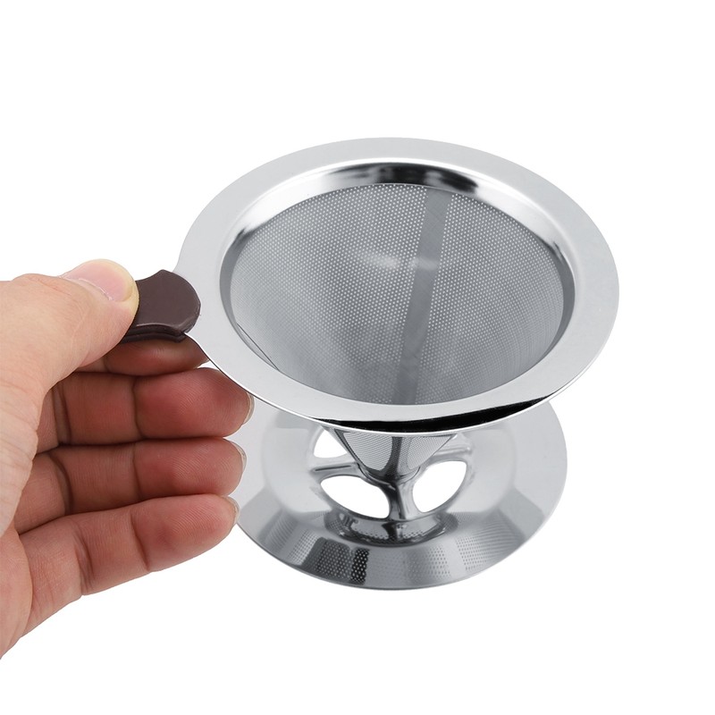 Stainless Steel Coffee Filter Reusable Double Layer Brew Dripper with