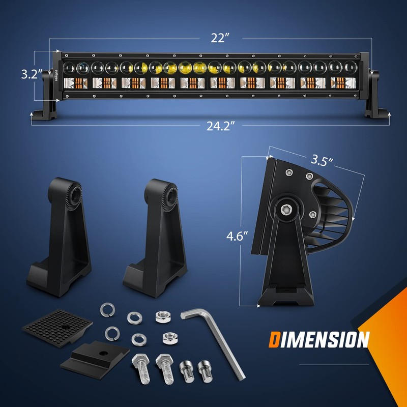 Nilight LED Light Bar 7D 22Inch 150W Spot Flood Combo