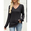 ANRABESS Womens V Neck Sweaters 2025 Fall Long Sleeve Shirts