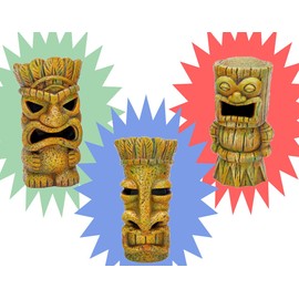 Penn-Plax 1 Piece Only Assorted Tiki Resin Ornaments | Aquarium Décor for Fish Tanks | Small