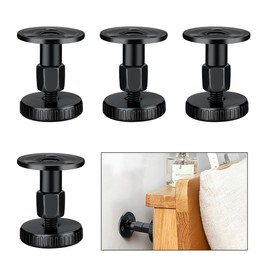 Pack of 4 Anti-Shake Bed Frames 26-60 mm, Adjustable Bed Frame Headboard Stopper Stabiliser Bed Spacer Wall, Adjustable Anti-Shake Beds Stabiliser for Beds, Cupboards, Sofas (Black)