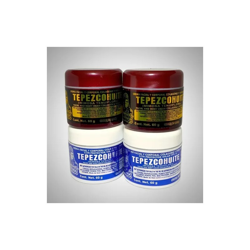 4 Crema Facial Indio Papago Tepezcohuite Dia Y Noche 60g