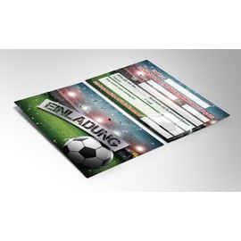 JuNa-Experten 8 Invitation Cards Including 8 Envelopes for Children's Birthday Party Football Party Invitations (8 Cards + 8 Envelopes)