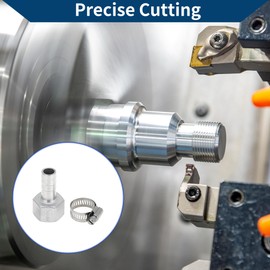 Hihaha 304 Stainless Steel Hose Barb Fittings 5/8" OD 3/4" BSPT Female Thread Connector for Air Water Oil Gas Fuel 1 Set Silver Tone