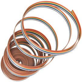 VISSQH 10 m Flat Ribbon Cable IDC Wire 10 Pin Ribbon Cable IDC Wire Ribbon Cable for Raspberry Pi Breadboard or Your Arduino, IDC Ribbon Cable, Rainbow Flat Ribbon Cable (1.27 mm)