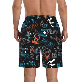 GONGTAOMO Cool Video Game Funny Men Beach Shorts Trunks - Board Shorts for Men Swim - Summer Swimming Pants for Men