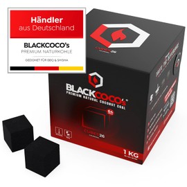 BLACKCOCO'S ® Premium Shisha Coals Naturkohle Kokoskohle Shishakohle for Shisha & BBQ Accessories / 1 kg