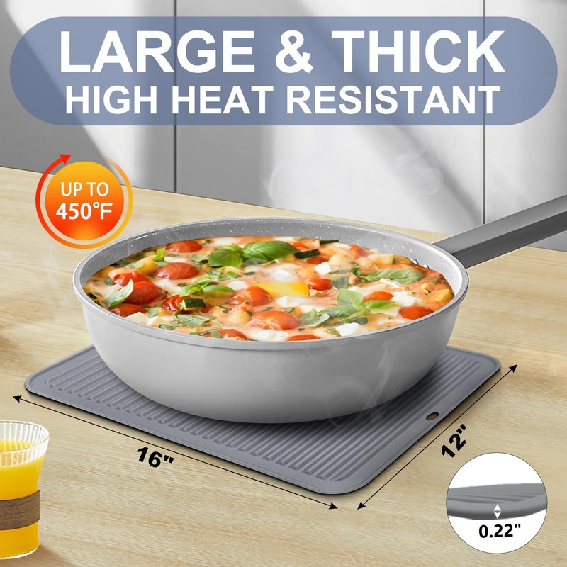 Walfos Large Silicone Trivet 16x12 Inch, Hot Pads for Kitchen,