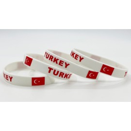 LLBFHH 4 Pcs Turkey Turks Country Flag Rubber Bracelets, National Flag Silicone Bracelet, Rubber Wristbands Patriotic Decorations Gift