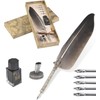 Tyenaza Feather and Ink Set, Sparkling Quill Pen Set, Antique