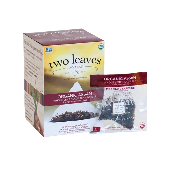 Two Leaves and a Bud Organic Assam Breakfast Tea -- 15 Tea Bags