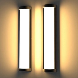 2 Pcs Large Outdoor Wall Light SCR Dimmable AC110-130V Aluminum Waterproof Front Door Light for Residential Commercial BalconyColor: Brown, Emitting Color: Warm White, Lamp Power(W): 36