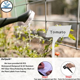 DaTpuik White 30 Pack Outdoor Tall Plant Label, Large Waterproof Plastic Plant T-Type Tags, Durable Nursery Garden Markers, Perfect for Herbs, Flowers, Vegetable with Marking Pen (Height 11.8'')