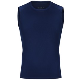 Anawakia Youth Boys Sleeveless Compression Shirt Basketball Football Undershirt Quick Dry Kids Athletic Tank Tops Base Layer(Large,Navy)