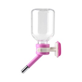 Pet Hanging Water Dispenser Dripless Pet Drinking Fountains No Drip Dog Water Bottle Dispenser Kettle Water Feeder Bottle Container Dispenser with No drip Nozzle (S)